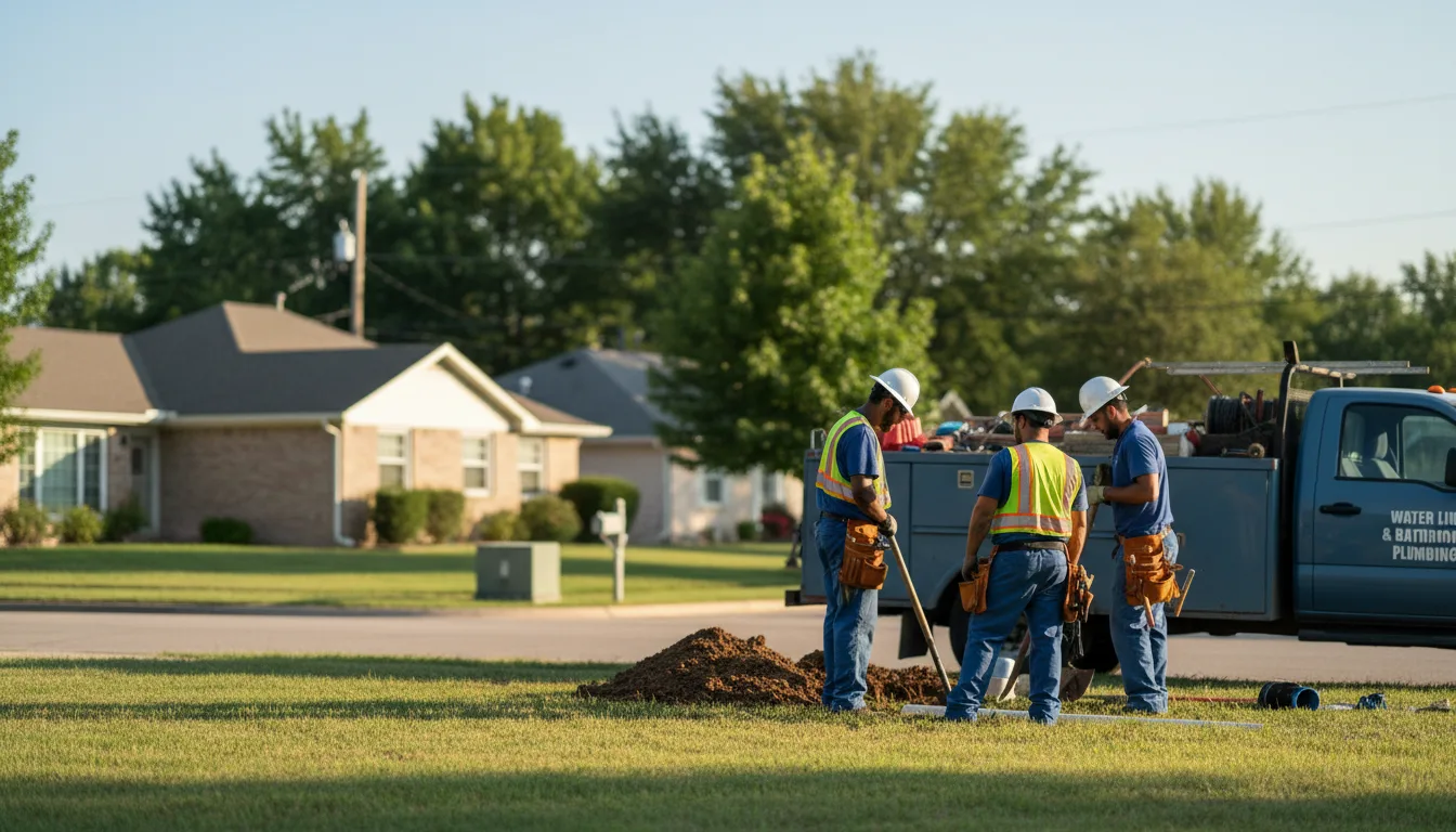 Residential water line and bathroom plumbing service in Oxford, MS